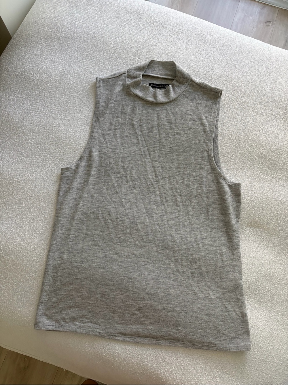 Abercrombie & Fitch Sleeveless Mock Neck Tank - Light Gray